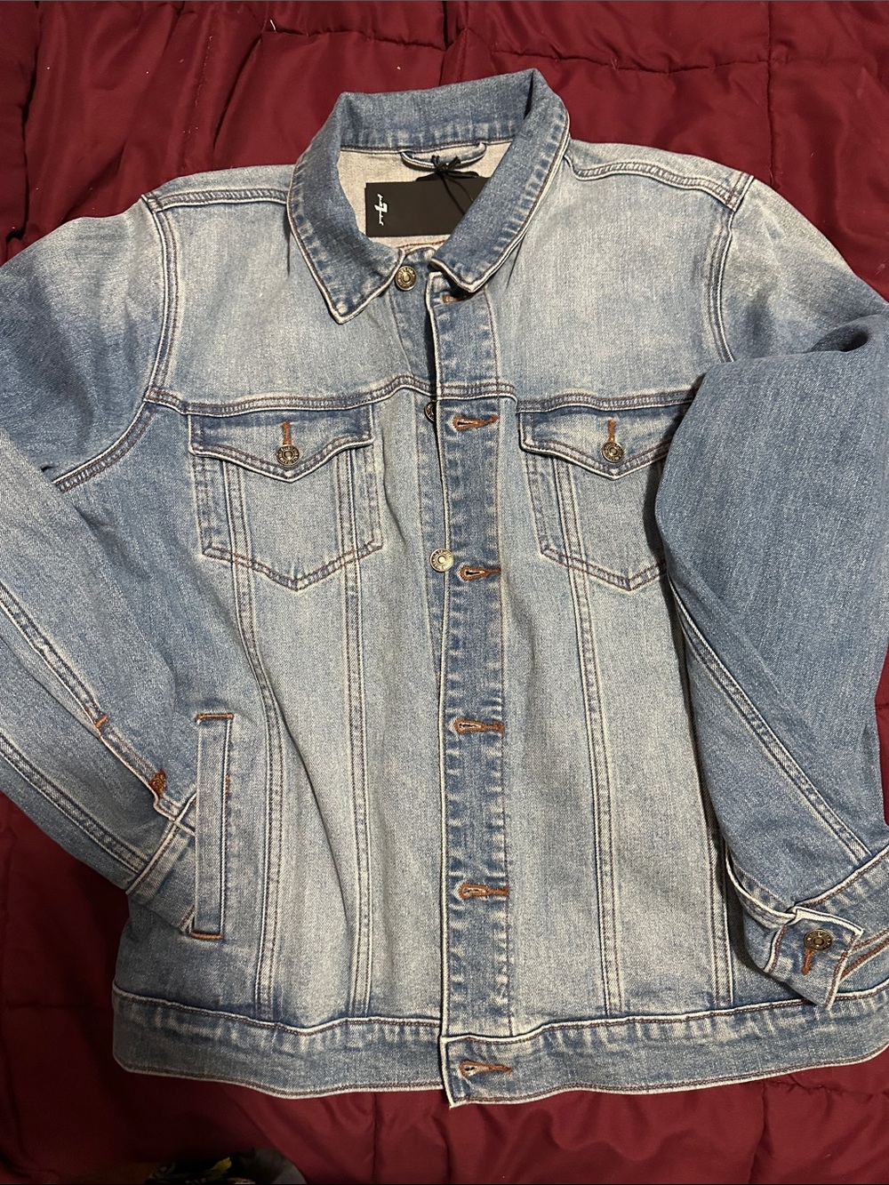 7 For All Mankind Light Blue Denim Jacket - Picture 5 of 8